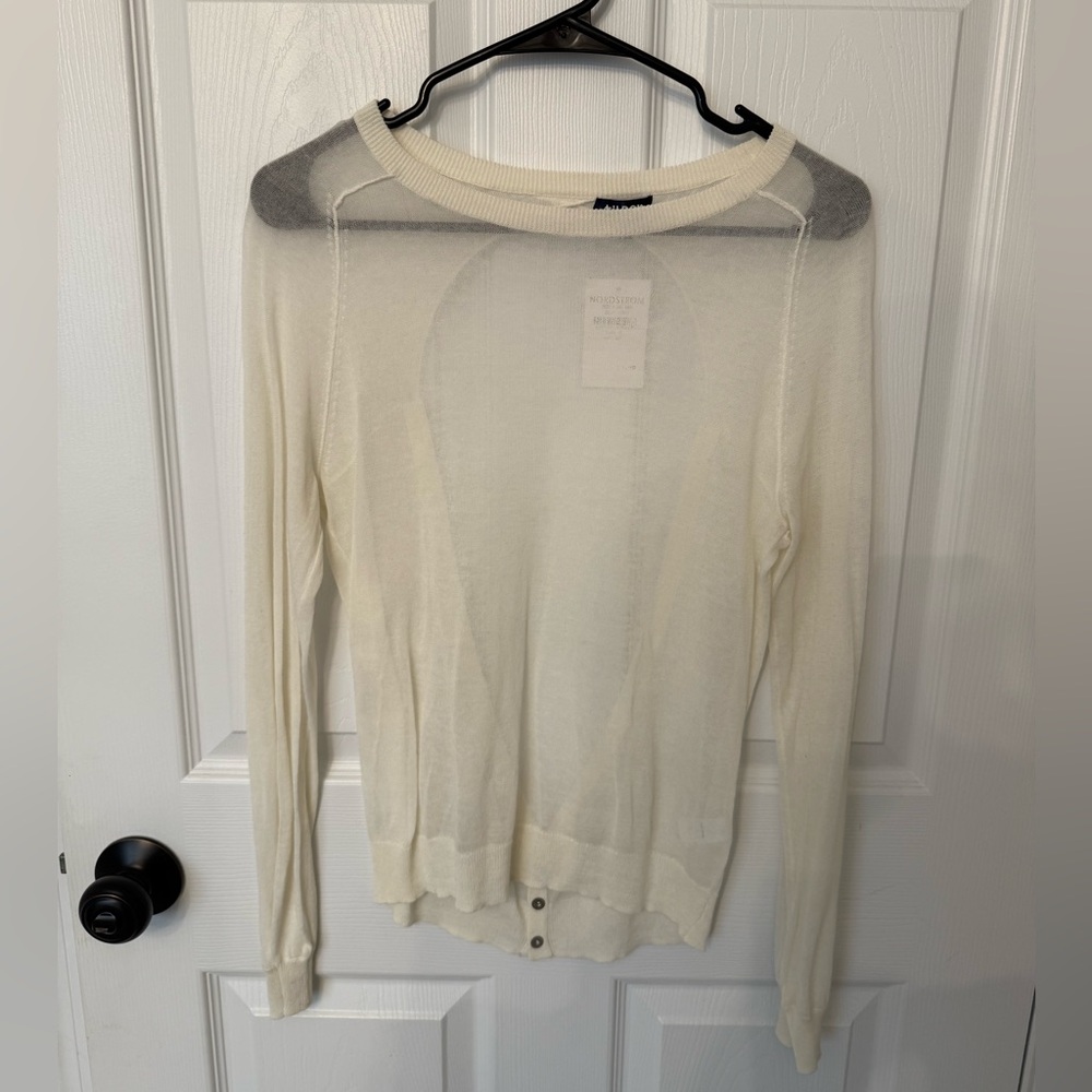 Sheer Long Sleeve Backless Knit Top